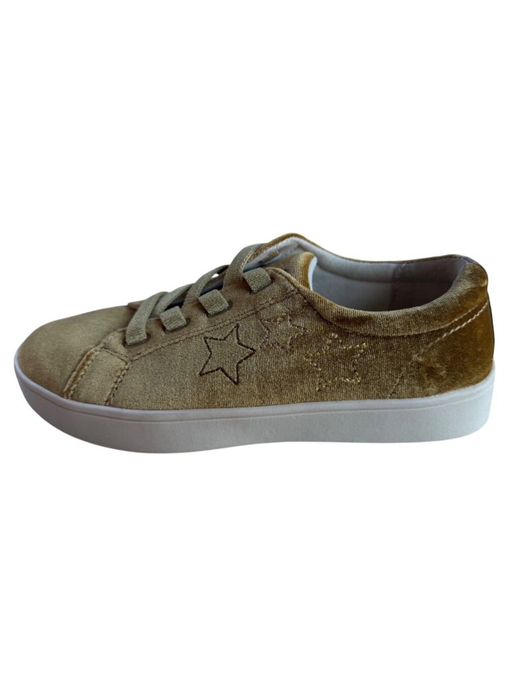 Revitalign Olive-Gold Velvet Low-Top Fashion Sneakers Women's Size 8D